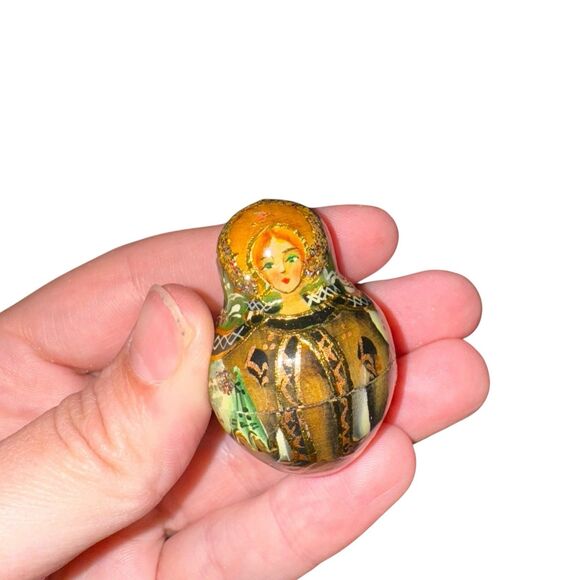 VINTAGE 5 Pc RUSSIAN‎ NESTING DOLLS SIGNED Paguohoba Russia Beautiful Hand Paint - Picture 16 of 16